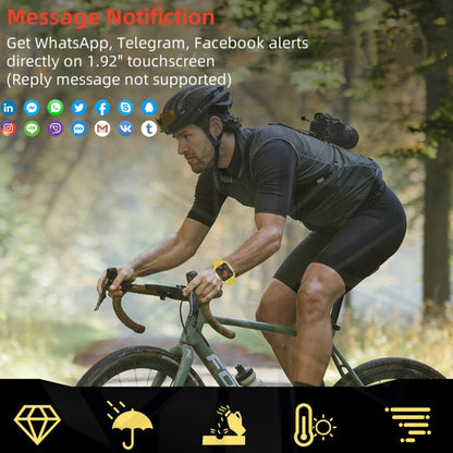 Smart Watch for Men/Women, 1.92" HD Touch Fitness Tracker with 24/7 Heart Rate & Sleep Monitor, IP68 Waterproof, Step/Calorie Counter, Long Battery Life, Compatible with Android iOS