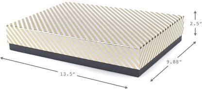 Signature Large Gift Box (Gold Stripe) for Valentines Day, Weddings, Anniversaries, Birthdays, Bridesmaids Gifts and More