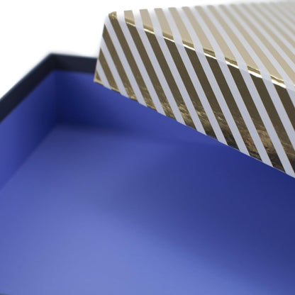 Signature Large Gift Box (Gold Stripe) for Valentines Day, Weddings, Anniversaries, Birthdays, Bridesmaids Gifts and More