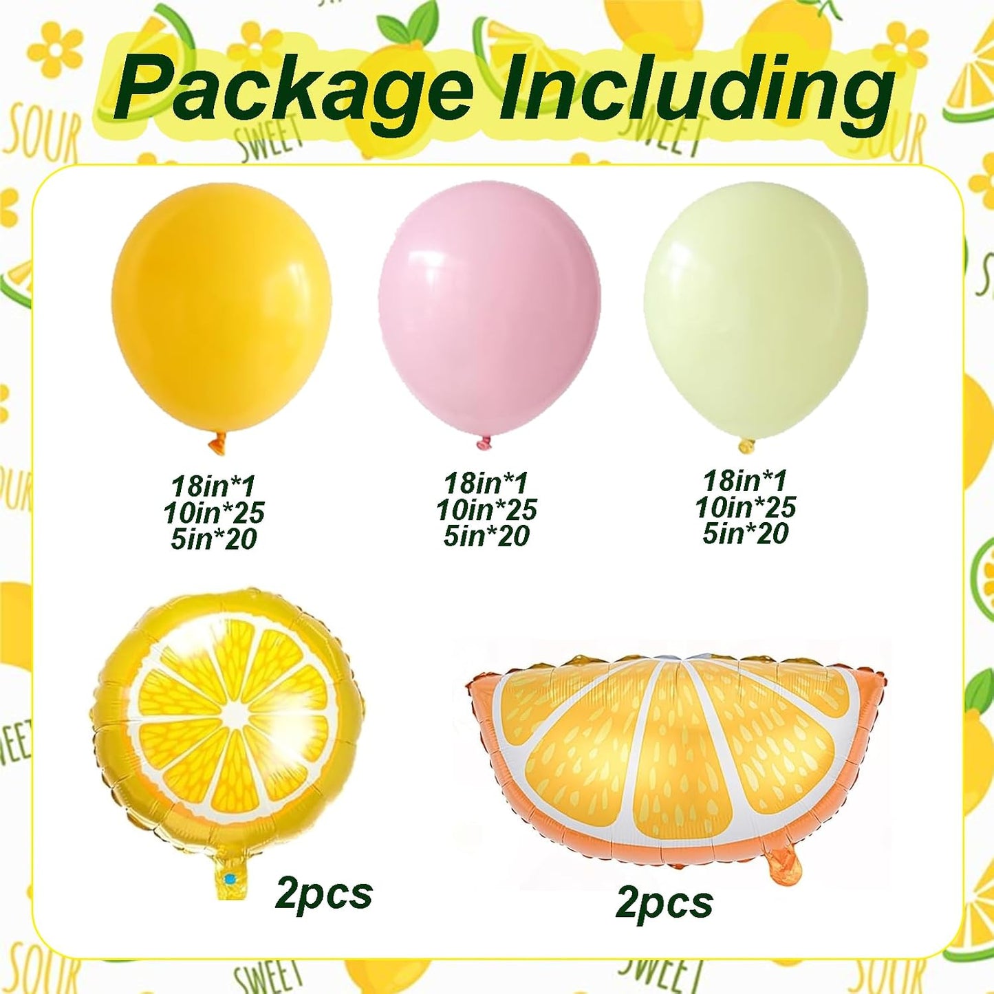 146Pcs Lemon Balloon Arch Garland Kit,Pink and Yellow Balloon Arch Kit with Lemon Foil Ballons for Baby Shower Bridal Shower Birthday Party Decorations