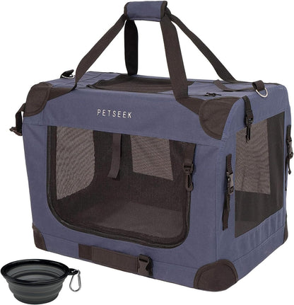 Extra Large Cat Carrier Soft Sided, Portable Small Dog Carrier for 2 Cats, 24"x16.5"x16" Car Travel Folding Comfortable Design, Yellow