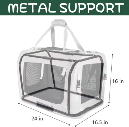 Extra Large Cat Carrier Soft Sided, Portable Small Dog Carrier for 2 Cats, 24"x16.5"x16" Car Travel Folding Comfortable Design, Yellow