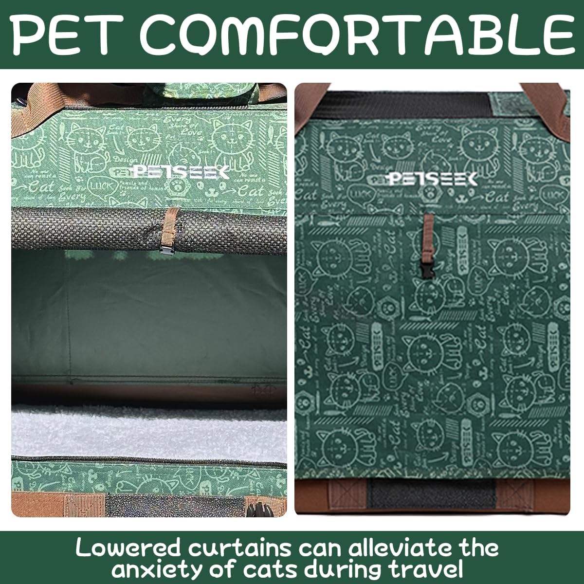 Extra Large Cat Carrier Soft Sided, Portable Small Dog Carrier for 2 Cats, 24"x16.5"x16" Car Travel Folding Comfortable Design, Yellow