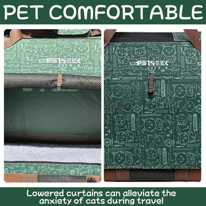 Extra Large Cat Carrier Soft Sided, Portable Small Dog Carrier for 2 Cats, 24"x16.5"x16" Car Travel Folding Comfortable Design, Yellow