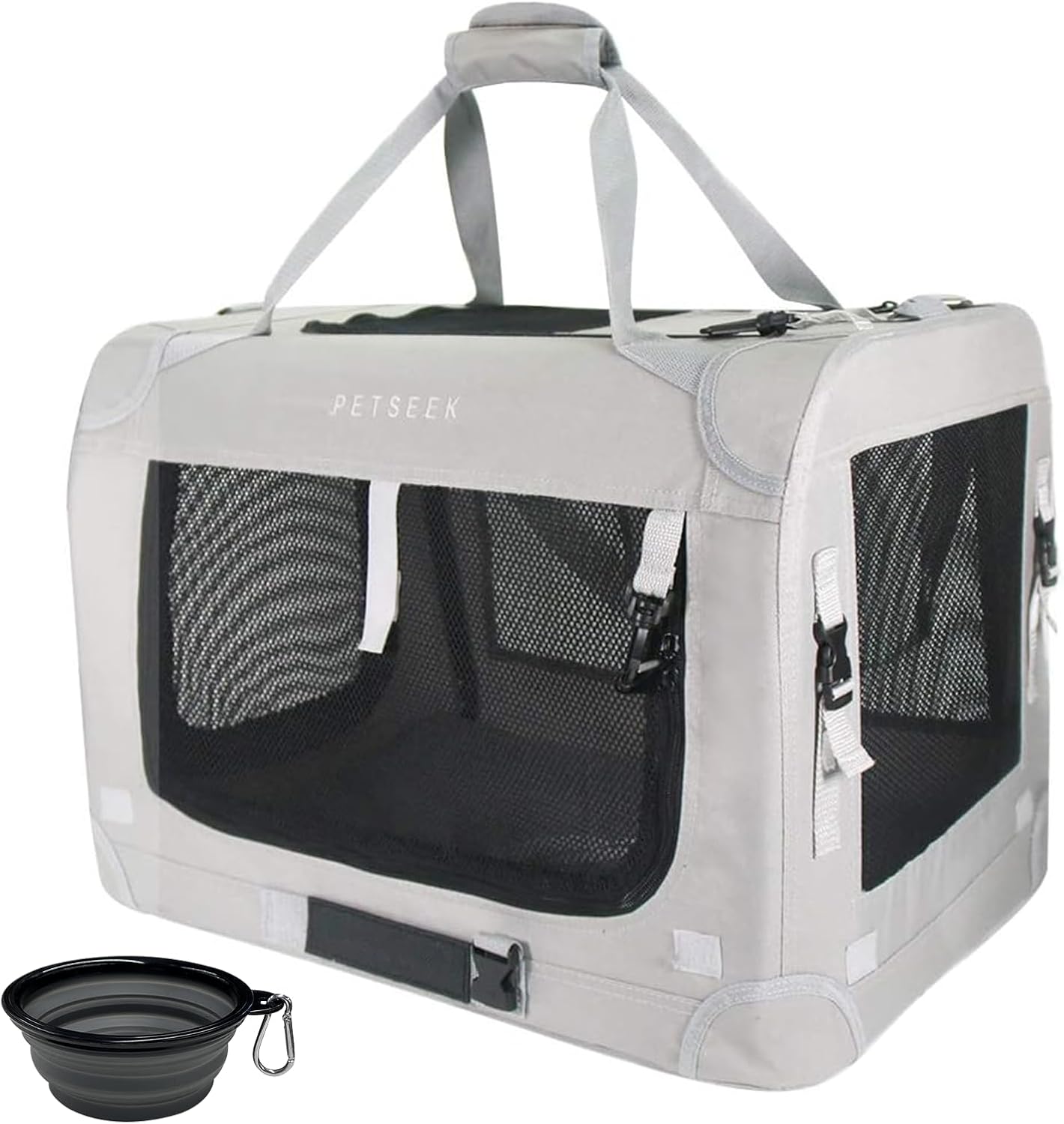 Extra Large Cat Carrier Soft Sided, Portable Small Dog Carrier for 2 Cats, 24"x16.5"x16" Car Travel Folding Comfortable Design, Yellow