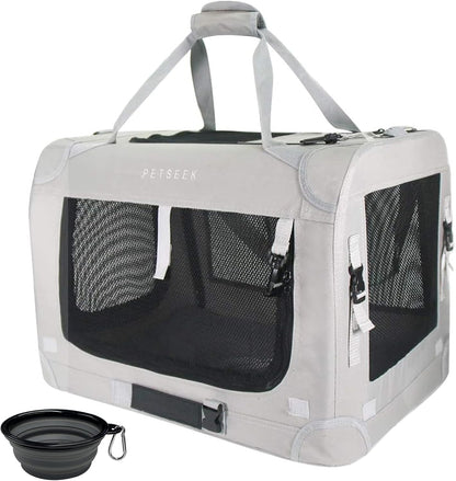 Extra Large Cat Carrier Soft Sided, Portable Small Dog Carrier for 2 Cats, 24"x16.5"x16" Car Travel Folding Comfortable Design, Yellow