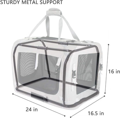 Extra Large Cat Carrier Soft Sided, Portable Small Dog Carrier for 2 Cats, 24"x16.5"x16" Car Travel Folding Comfortable Design, Yellow