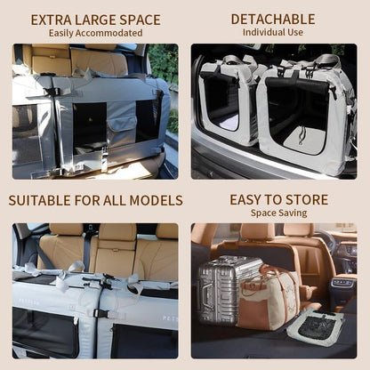 Extra Large Cat Carrier Soft Sided, Portable Small Dog Carrier for 2 Cats, 24"x16.5"x16" Car Travel Folding Comfortable Design, Yellow