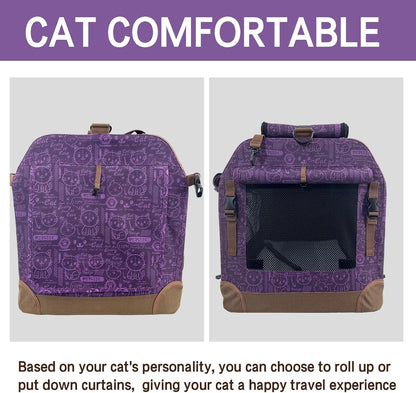 Extra Large Cat Carrier Soft Sided, Portable Small Dog Carrier for 2 Cats, 24"x16.5"x16" Car Travel Folding Comfortable Design, Yellow