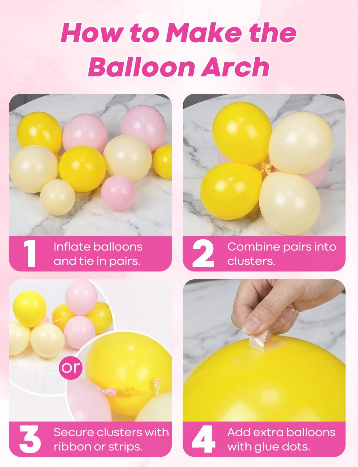 Lemonade Party Balloon Arch Kit - Pastel Yellow Pink Latex Balloons & Lemon Foil for Main Squeeze Bridal Shower, Birthday Graduation Lemon Theme Party Wedding Decorations