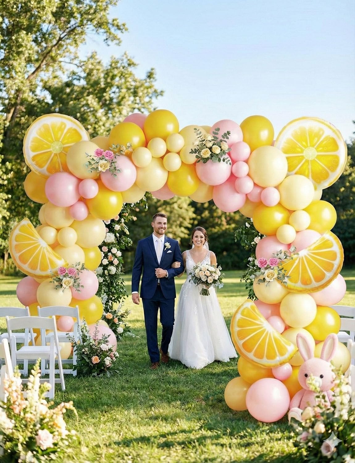 Lemonade Party Balloon Arch Kit - Pastel Yellow Pink Latex Balloons & Lemon Foil for Main Squeeze Bridal Shower, Birthday Graduation Lemon Theme Party Wedding Decorations