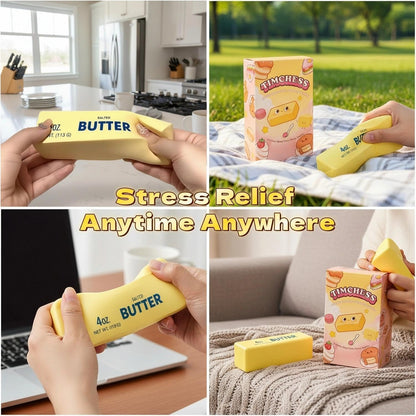 2 Packs Slow Rising Squishy Butter Squeeze Toys Realistic Butter Stick Pack | Sensory Stress Relief Squishies Soft & Stretchy Fidget Toys for Anxiety Relief Party Favors