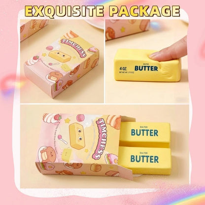 2 Packs Slow Rising Squishy Butter Squeeze Toys Realistic Butter Stick Pack | Sensory Stress Relief Squishies Soft & Stretchy Fidget Toys for Anxiety Relief Party Favors