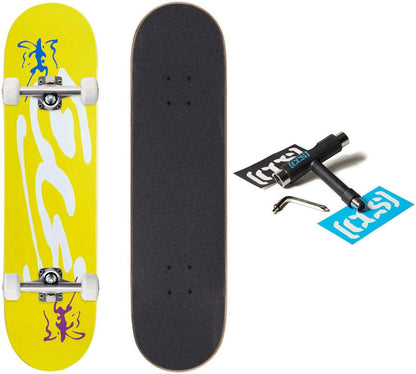 [ ] Graphic Skateboard Complete | Maple Wood | Professional Grade | Fully Assembled with Skate Tool & Stickers | Adults, Kids, Teens, Youth | Boys & Girls
