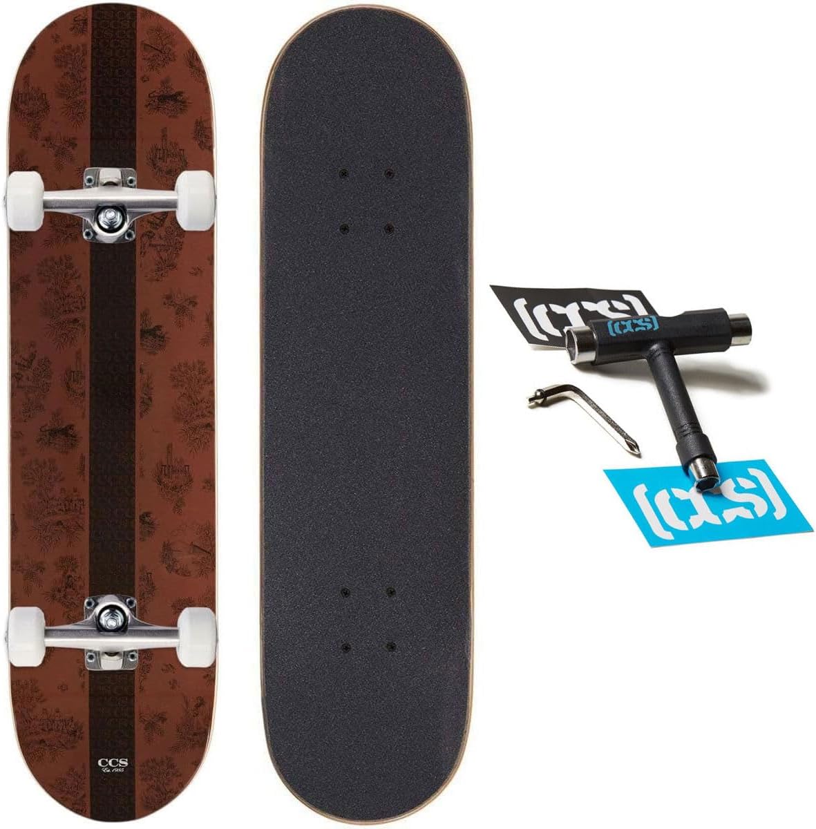 [ ] Graphic Skateboard Complete | Maple Wood | Professional Grade | Fully Assembled with Skate Tool & Stickers | Adults, Kids, Teens, Youth | Boys & Girls