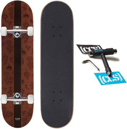 [ ] Graphic Skateboard Complete | Maple Wood | Professional Grade | Fully Assembled with Skate Tool & Stickers | Adults, Kids, Teens, Youth | Boys & Girls