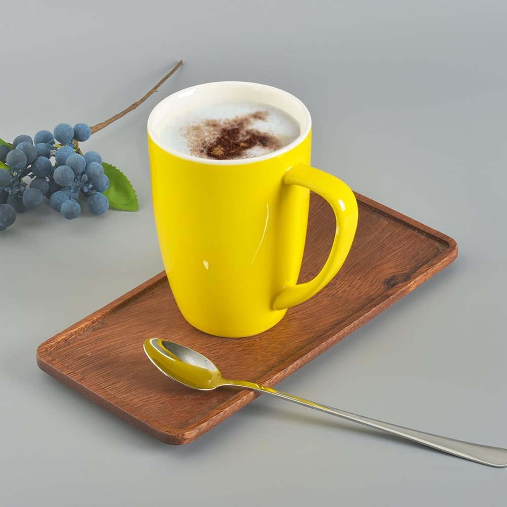 Porcelain Mug Set, 16 Ounces Cup for Tea, Latte, Mocha, Hot Chocolate, Set of 6, Yellow