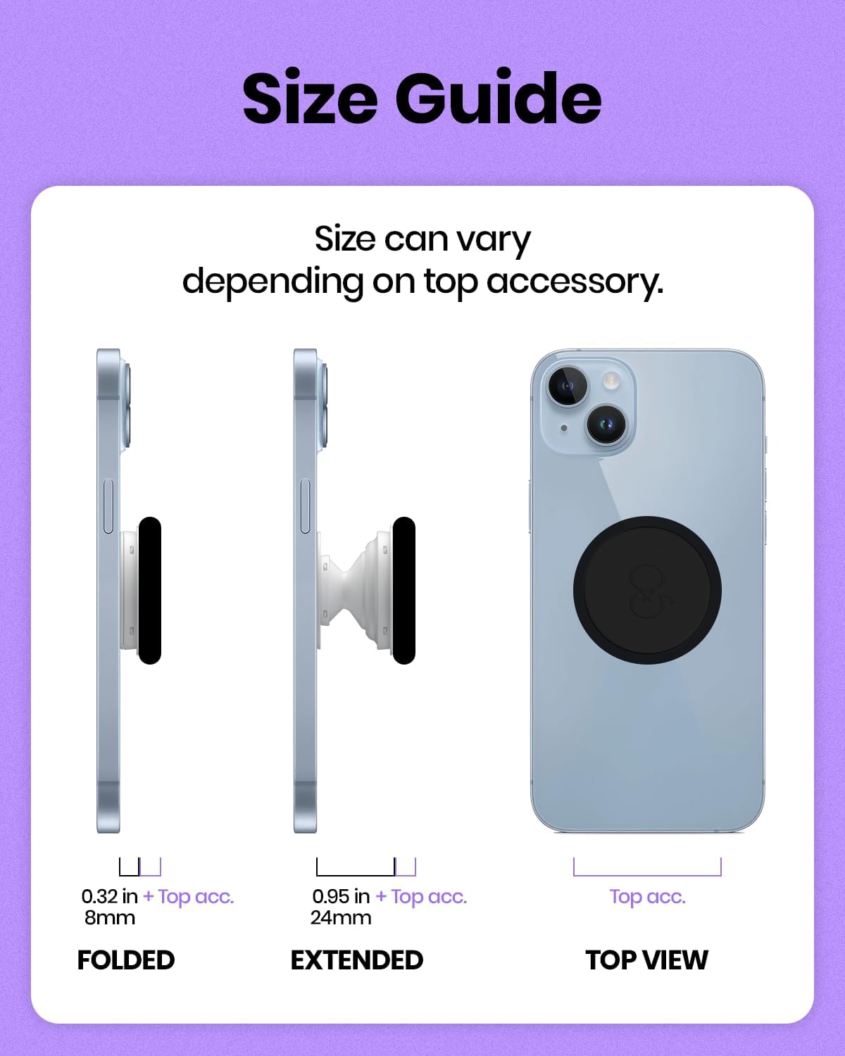 OnTheGrip Cute Transparent Daisy Flower Shape Design Mobile Phone Grip Multi Functional Collapsible Stand Holder for Smartphone Tablet Cell Phone Accessory (Yellow)