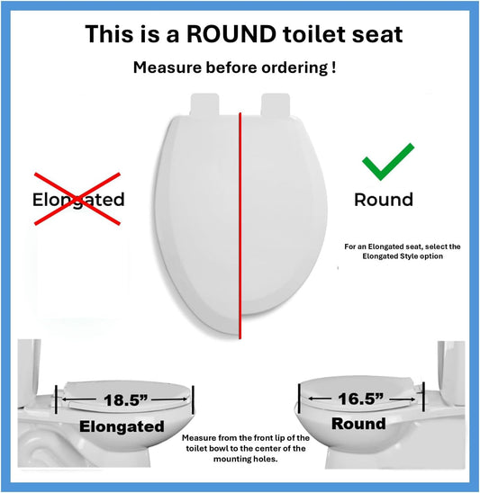 2Q1R6-50 Builder Grade Slow Close Plastic Toilet Seat with Vari-Adjust Lok-Down R'N'C Hinge and Quik-Lok Mounting Hardware, Round, Yellow