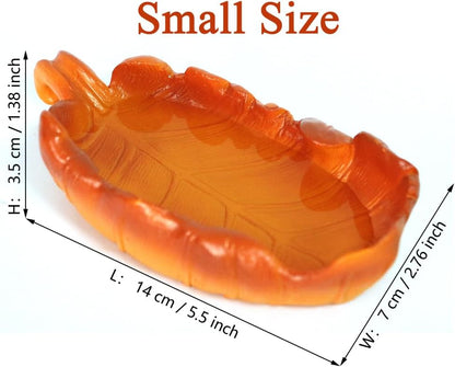 Reptile Feeding Dish Bowl,Leaf Food/Water Dish for Amphibians Tank,Reptiles and Other Little Critters Water Bowl,Premium Resin Reptile Terrarium Bowls for Lizard,Hermit Crab,Gecko,Tortoise(small size)