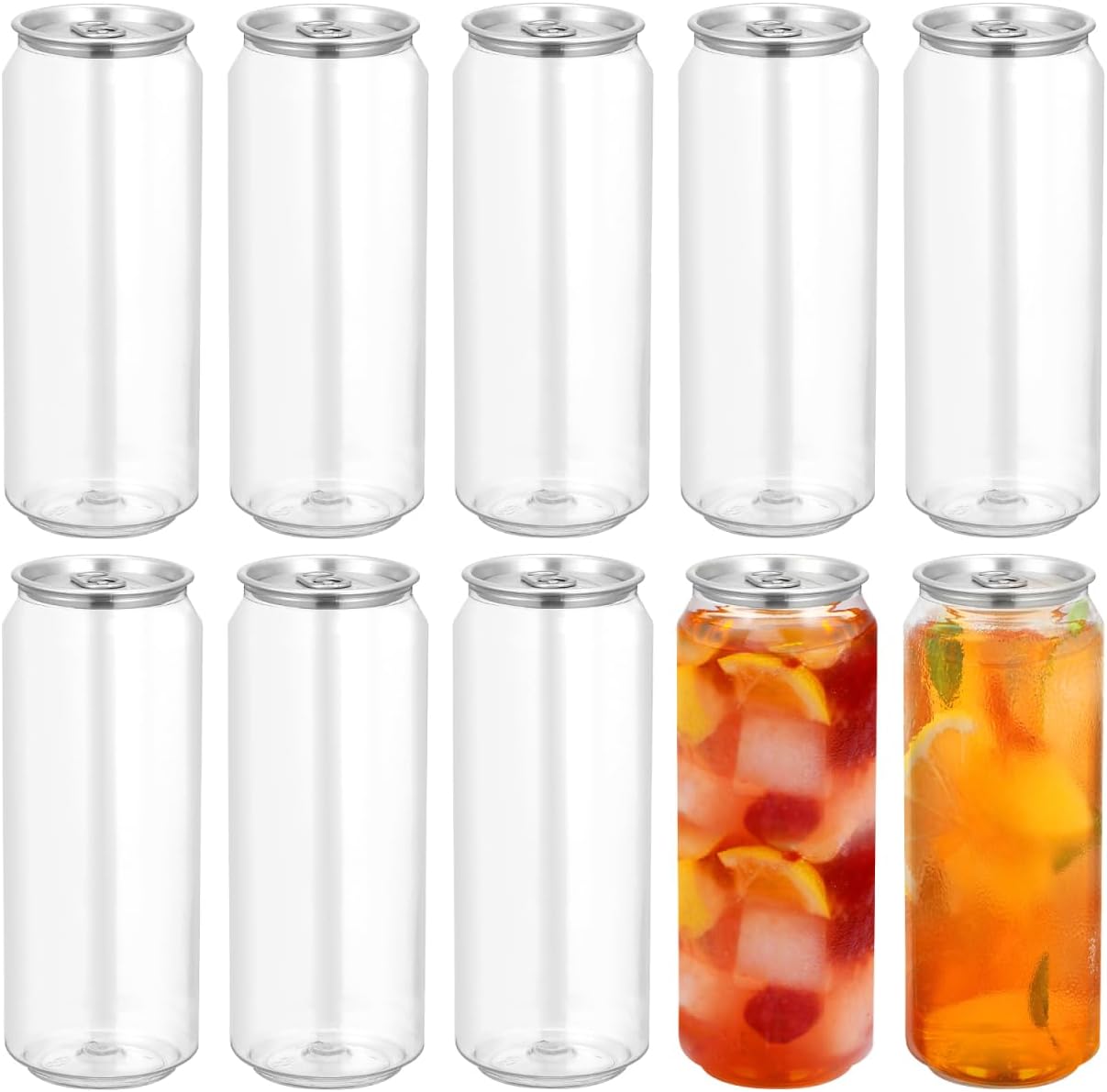 10pcs 16.9oz Empty Plastic Juice Bottles with Caps, Clear PET Beverage Containers for Juicing Drinking Beverage Smoothie Fridge, Leakproof Disposable Drink Bottles