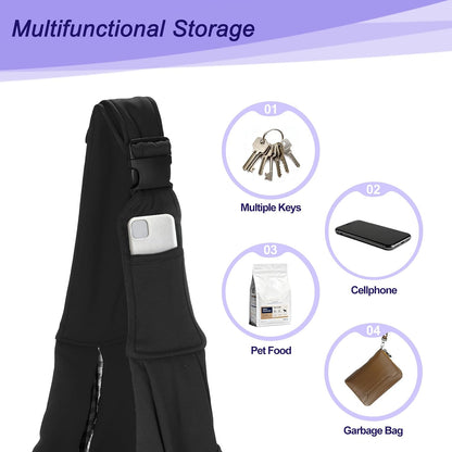 Dog and Cat Sling Carrier Up to 16.5 Lbs, Hand-Free Reversible Pet Sling Carrier with Adjustable Strap and Pocket, (Yellow, 1 Pcs) Intended for Hiking/Camping/Traveling