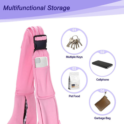 Dog and Cat Sling Carrier Up to 16.5 Lbs, Hand-Free Reversible Pet Sling Carrier with Adjustable Strap and Pocket, (Yellow, 1 Pcs) Intended for Hiking/Camping/Traveling