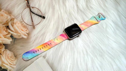 Marble Watch Band Compatible with Apple Watch, Soft Silicone Strap Adjustable Replacement for Iwatch Bands All Series