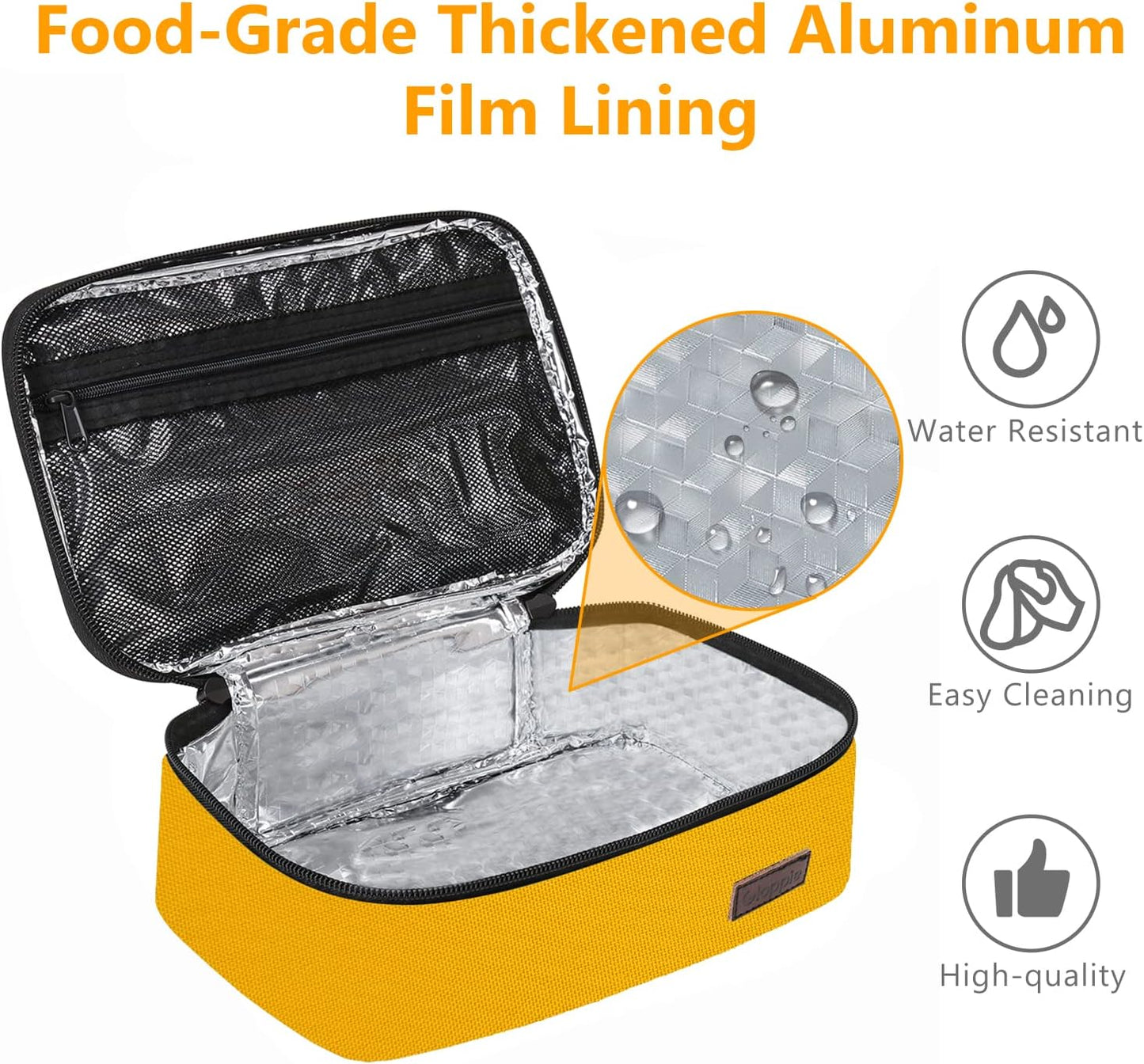 Mini Lunch Box Small Kids Lunch Bag Compact LunchBox Bag, CPC Certified | Child-Safe Materials, Insulated LunchBag Reusable Sandwich Containers Snack Box, Yellow