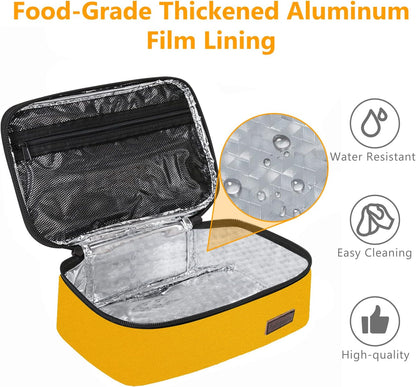 Mini Lunch Box Small Kids Lunch Bag Compact LunchBox Bag, CPC Certified | Child-Safe Materials, Insulated LunchBag Reusable Sandwich Containers Snack Box, Yellow
