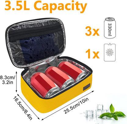 Mini Lunch Box Small Kids Lunch Bag Compact LunchBox Bag, CPC Certified | Child-Safe Materials, Insulated LunchBag Reusable Sandwich Containers Snack Box, Yellow