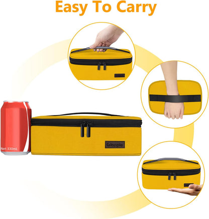 Mini Lunch Box Small Kids Lunch Bag Compact LunchBox Bag, CPC Certified | Child-Safe Materials, Insulated LunchBag Reusable Sandwich Containers Snack Box, Yellow