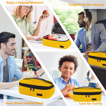 Mini Lunch Box Small Kids Lunch Bag Compact LunchBox Bag, CPC Certified | Child-Safe Materials, Insulated LunchBag Reusable Sandwich Containers Snack Box, Yellow