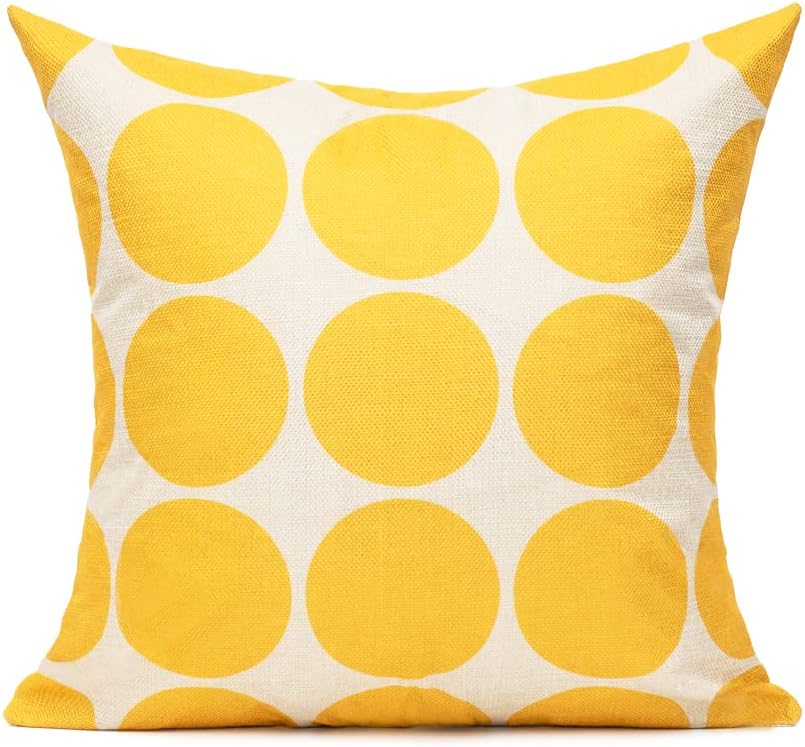 All Smiles Outdoor Waterproof Throw Pillow Covers 16X16 Set of 4,Yellow Decorative.Cushion Covers Boho Decorations Outside for Patio Furniture Porch Seat Chair Couch Sofa Living Room Geometric