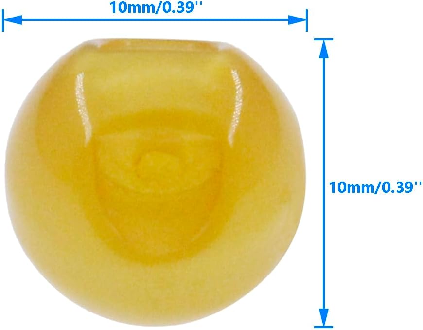 Round Resin Pearl Button,ULIFESTAR Jade Sewing Button Chinese Decor Pearl Button Dia 10mm,10PCS Plastic Resin Sewing Buttons for Wedding Dress,Skirt,Glove,Sweater,Shirt,Hat (Beeswax Yellow)