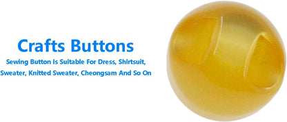 Round Resin Pearl Button,ULIFESTAR Jade Sewing Button Chinese Decor Pearl Button Dia 10mm,10PCS Plastic Resin Sewing Buttons for Wedding Dress,Skirt,Glove,Sweater,Shirt,Hat (Beeswax Yellow)