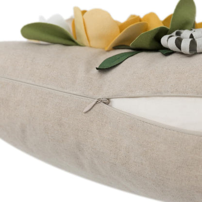 OiseauVoler Decorative 3D Flower Throw Pillow Covers 12x20 Inch Yellow | Accent Floral Pillowcases for Couch Bed Living Room Farmhouse Home Decor
