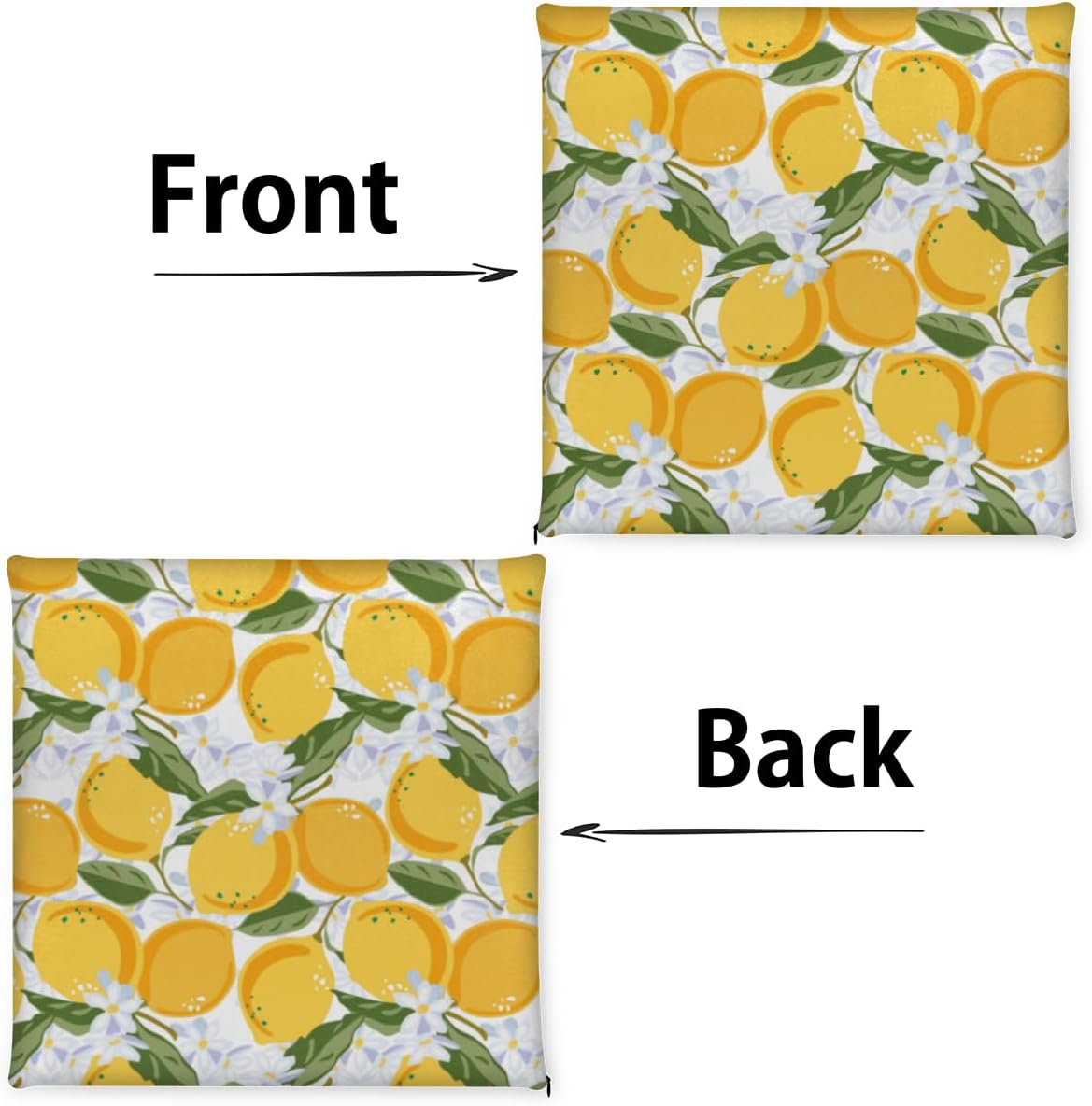 KOBLEN Food Lemon Theme Kitchen Chair Cushion Seat Cushion with Foam Padding Comfortable Pad for Dining Office Room Chairs, 16"x16", 1 Pack