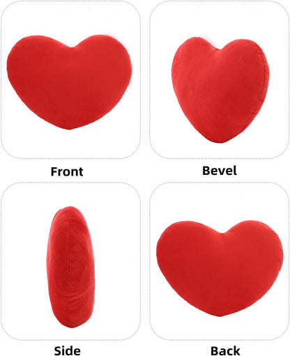 S_SSOY Plush Pillow Heart Shape Cushion Fluffy Throw Pillows Decorative Back Cushions for Friends Valentine's Day (Light Yellow)