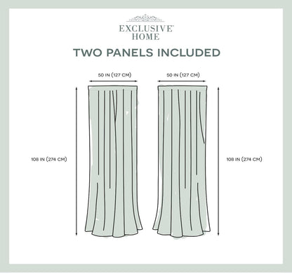 Exclusive Home Darma Sheer Linen Rod Pocket Curtain Panel Pair, 50"x96", Yellow