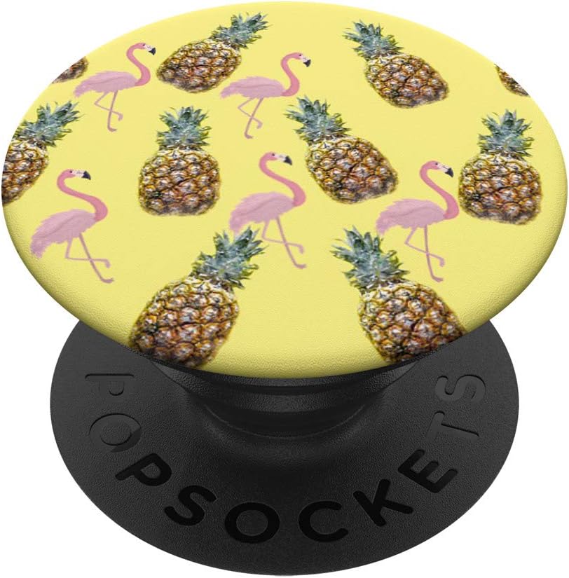 Mobile Phone Pop Up Holder Yellow Pineapple Pink Flamingo PopSockets PopGrip: Swappable Grip for Phones & Tablets