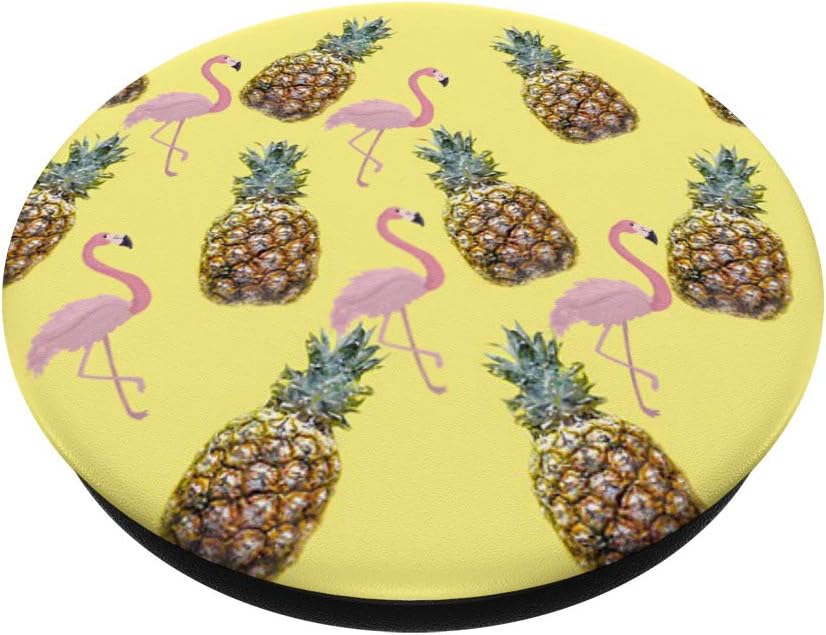 Mobile Phone Pop Up Holder Yellow Pineapple Pink Flamingo PopSockets PopGrip: Swappable Grip for Phones & Tablets