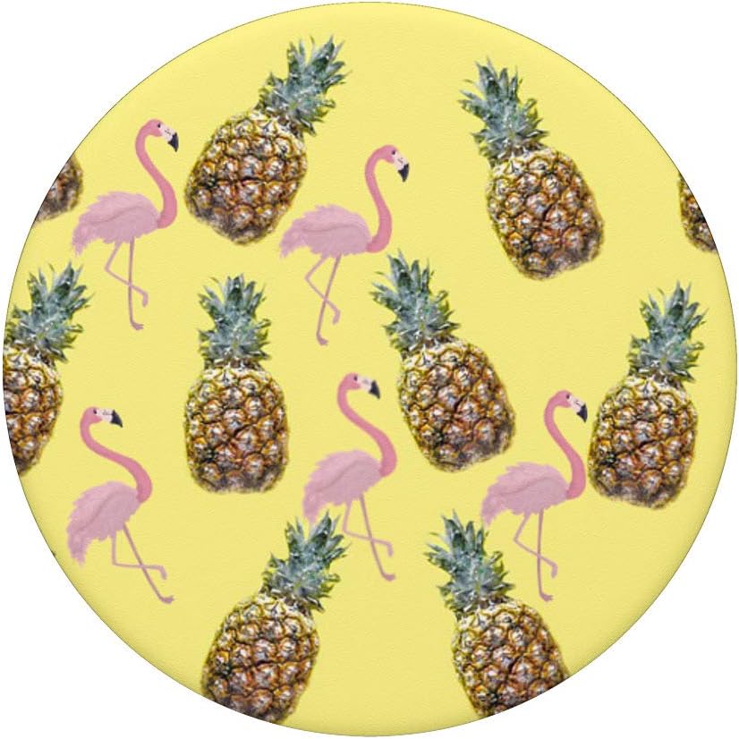 Mobile Phone Pop Up Holder Yellow Pineapple Pink Flamingo PopSockets PopGrip: Swappable Grip for Phones & Tablets
