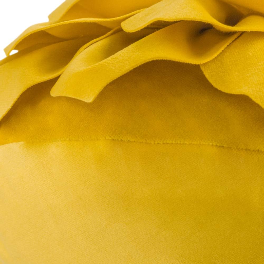 OiseauVoler Decorative Throw Pillow 3D Flower Round Pillow Accent Handmade Cushion with Insert for Couch Bed Home Decor 12 Inch Yellow