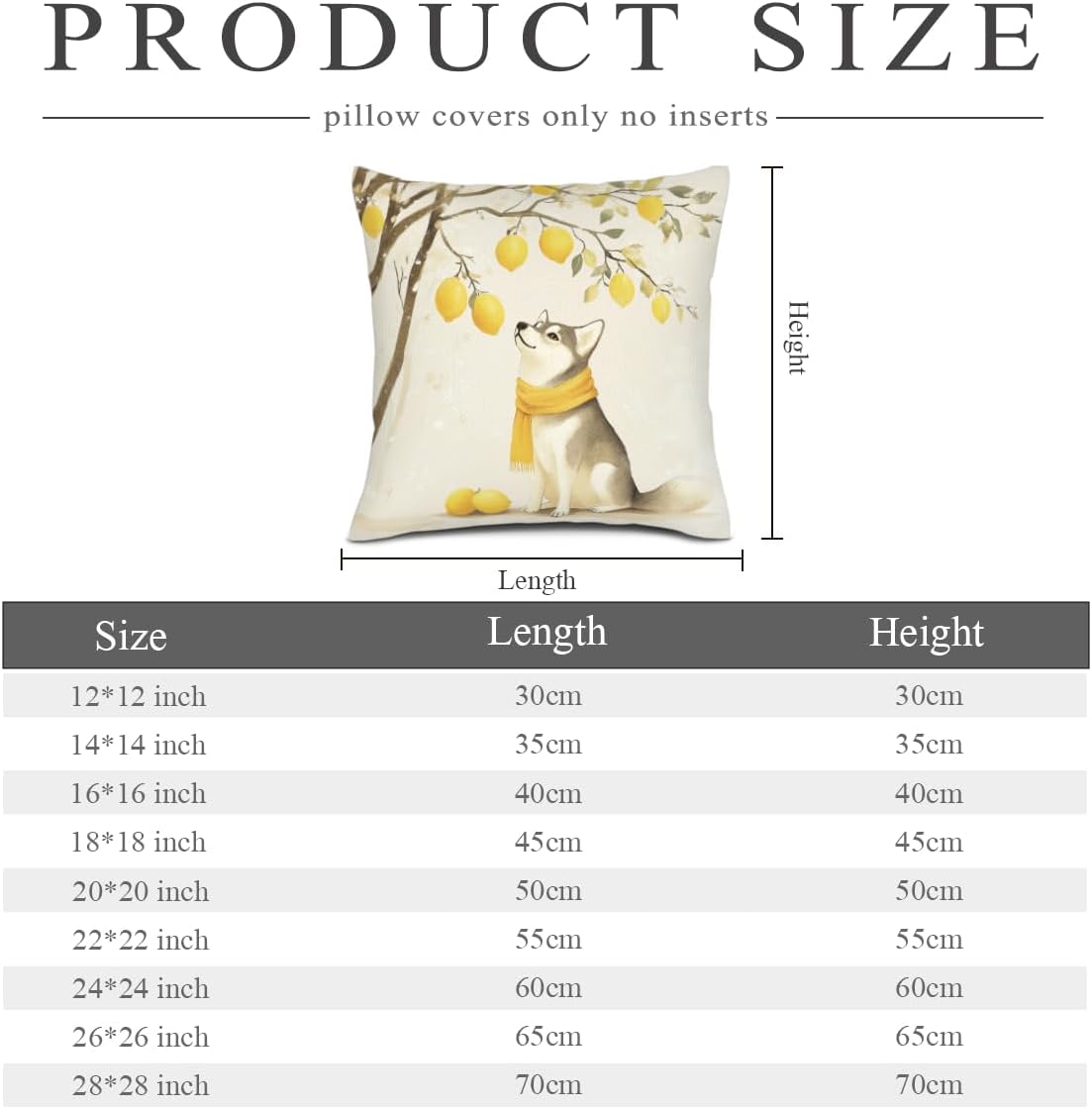 Spring Summer Lemon Pillow Covers Husky Pillowcase 14x14 Inch Throw Pillows Farmhouse Cushion Case for Sofa Couch Set of 2