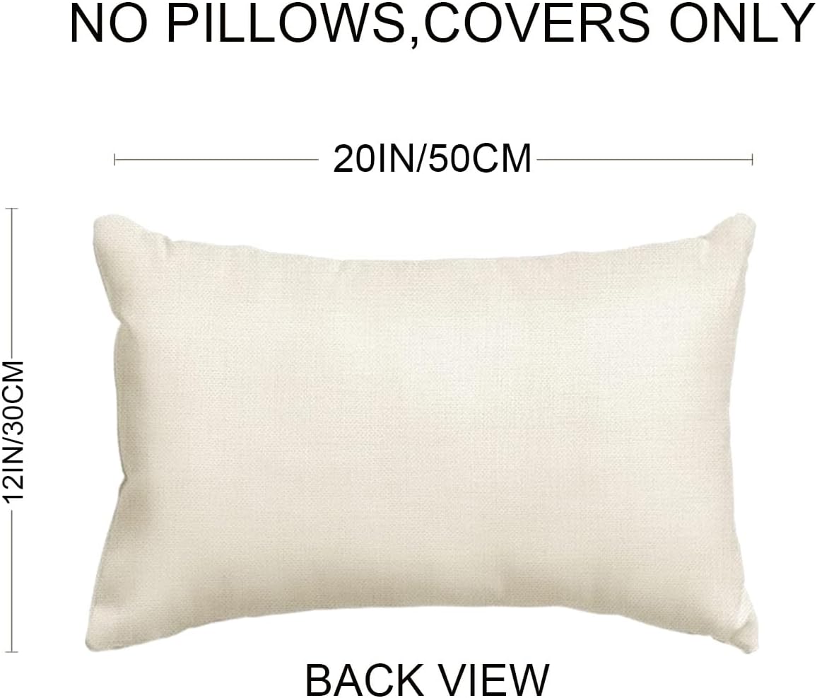Floral Decorative Throw Pillow Cover 20 x 12 inches Blooming Flowers Lumber Pillow Cases for Porch Patio Rustic Farmhouse Spring Summer Decor Cushion Covers (Yellow)