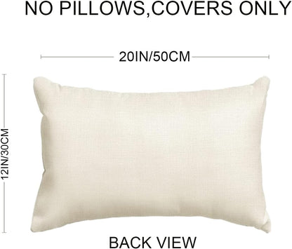 Floral Decorative Throw Pillow Cover 20 x 12 inches Blooming Flowers Lumber Pillow Cases for Porch Patio Rustic Farmhouse Spring Summer Decor Cushion Covers (Yellow)