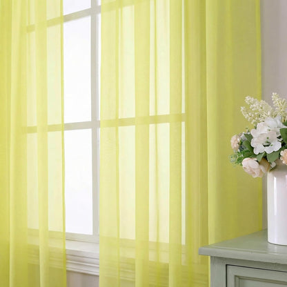 Aiyufeng Lemon Sheer Curtains 63 Inch Length 2 Panels Set for Living Room, Light Filtering Lemon Window Sheers Drapes for Bedroom, Each 42" W x 63" L