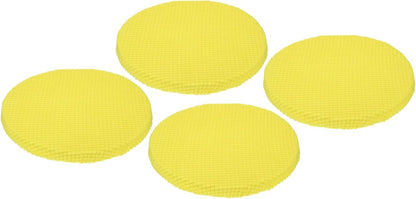 UXcell Round Bar Stool Covers - 4 Pack, Elastic Bands Dia.11-14", "Chair Cushions Slipcovers - Lemon Yellow