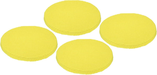 UXcell Round Bar Stool Covers - 4 Pack, Elastic Bands Dia.11-14", "Chair Cushions Slipcovers - Lemon Yellow
